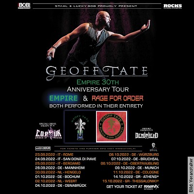 GEOFF TATE + COP UK + DEMONHEAD – 30TH ANNIVERSARY EMPIRE & RAGE FOR ORDER TOUR in Würzburg