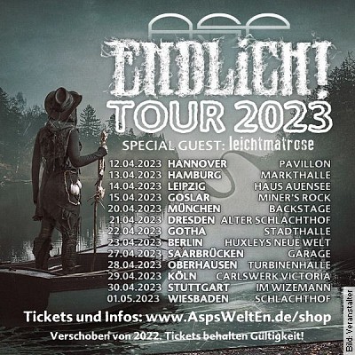 ASP – ENDLiCH! TOUR 2023  Support: leichtmatrose in Wiesbaden am 01.05.2023 – 19:00
