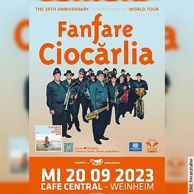 Fanfare Ciocarlia in Frankfurt am Main am 19.09.2023 – 20:30 Uhr