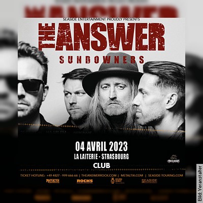 The Answer + Black Mirrors (Club Laiterie) in Strasbourg am 04.04.2023 – 20:00 Uhr