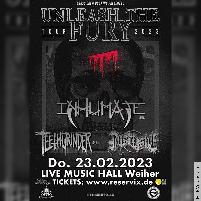 Inhumate & Teethgrinder & Distaste – Unleash The Fury Tour 2023 in Mörlenbach am 23.02.2023 – 20:00 Uhr