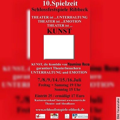 Kunst – Theaterstück von Yasmina Reza – Premiere Ribbeck in Nauen OT Ribbeck am 08.07.2023 – 19:00 Uhr