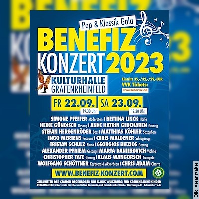 Benefiz-Konzert zu Gunsten der Station Regenbogen Uniklinik Würzburg für krebskranke Kinder – Pop-Klassik-Gala in Grafenrheinfeld am 22.09.2023 – 19:30 Uhr